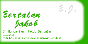 bertalan jakob business card